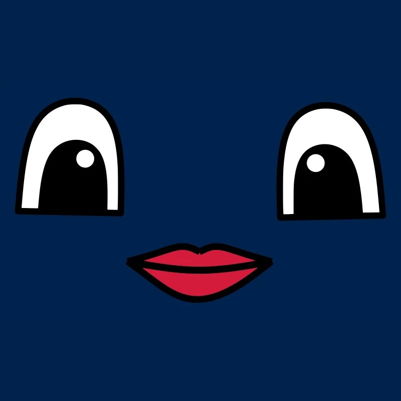 Cute face with red lips