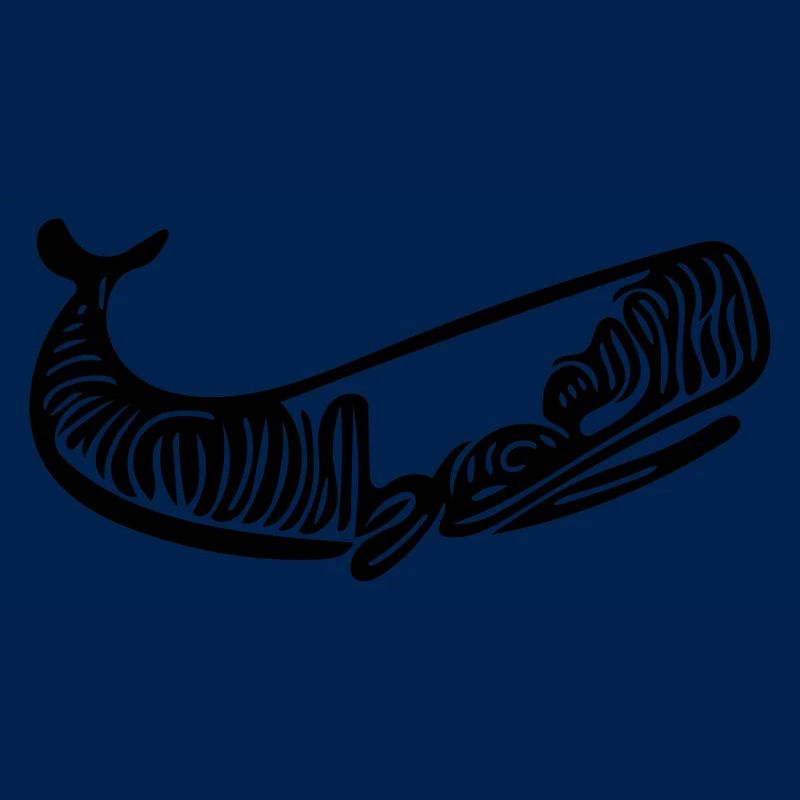 Vector Whale Drawing Style