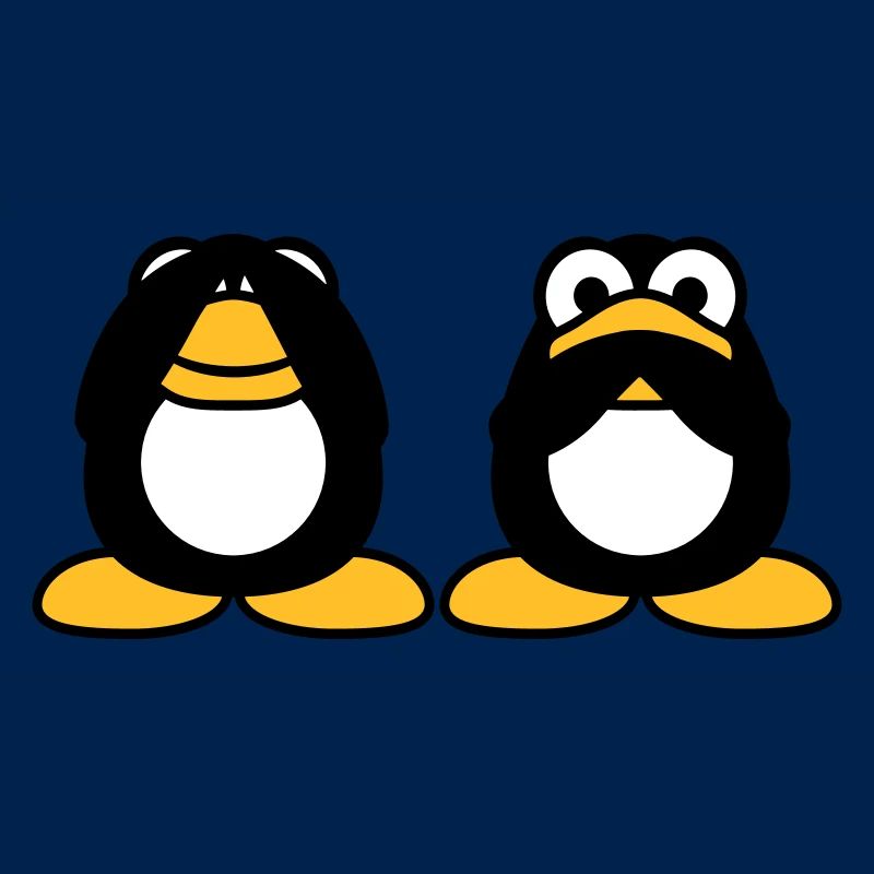 2 Pinguine nichts reden sehen stumm blind Freunde