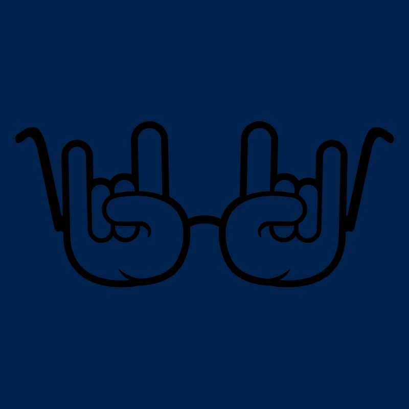 Lunettes de soleil métal rock graffiti cornes geste de la main