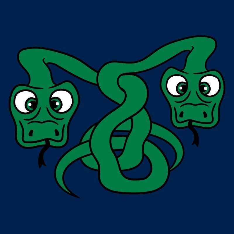 2 drôle de long serpents de dessins animés comique