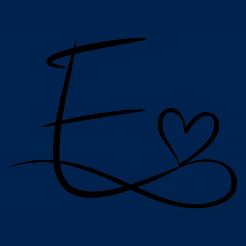 Buchstabe E Anfangsbuchstabe Name Kalligrafie Herz