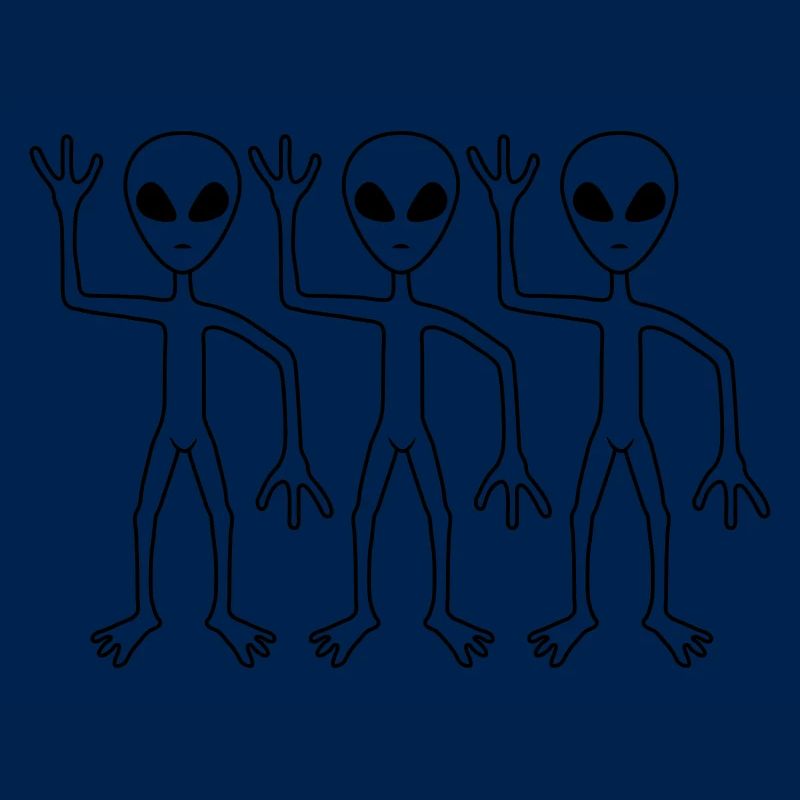 Team 3 Freunde Aliens