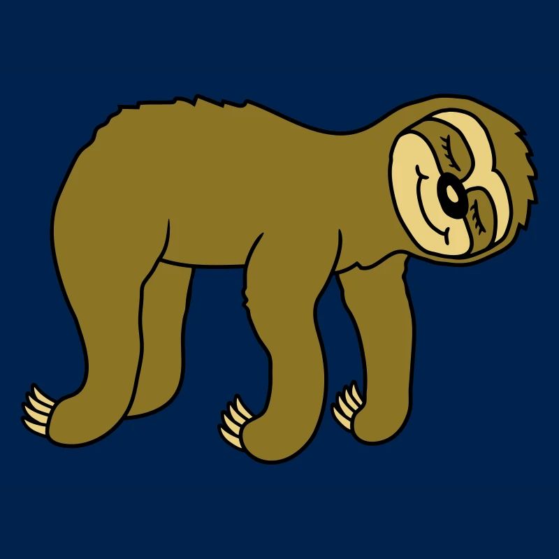 Lying tired sloth sleeps