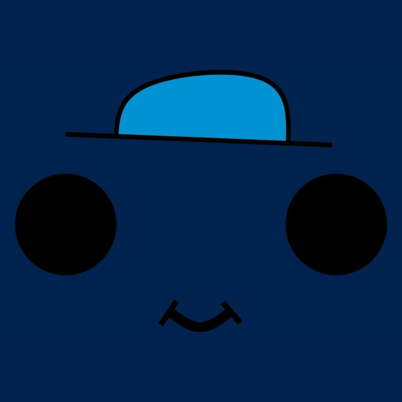 Cute face with a blue hat