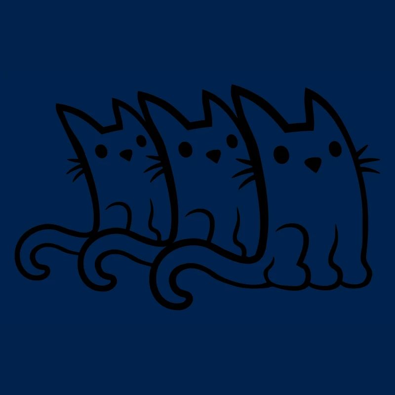 Équipe 3 chats mignons