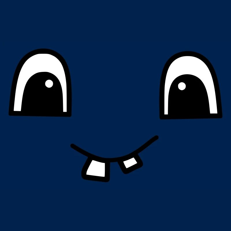 Cute face with two teeth