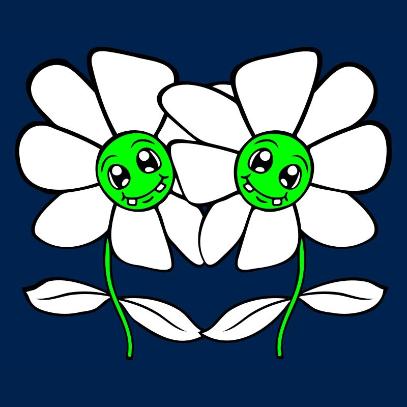 Zwei Hübsche Schöne Blümchen Blumen Blüten Freunde