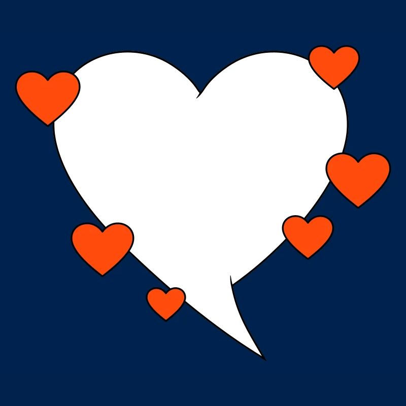 Bulle de dialogue avec des cœurs