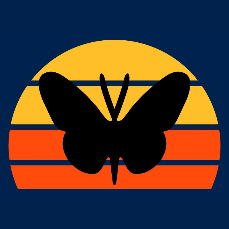 Papillon devant un demi-soleil