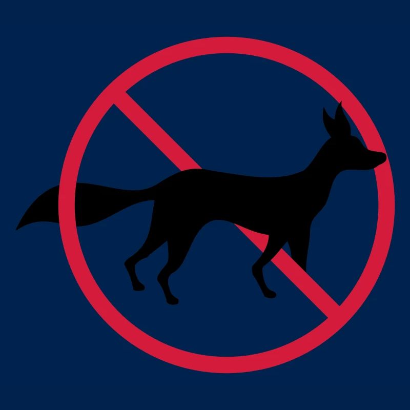 Panneau d’interdiction de renard, pas d’avis de zone