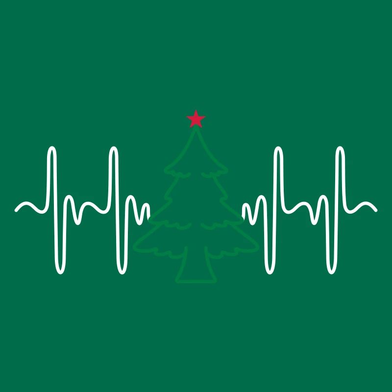 Herzschlag Weihnachtsbaum (Farben änderbar)
