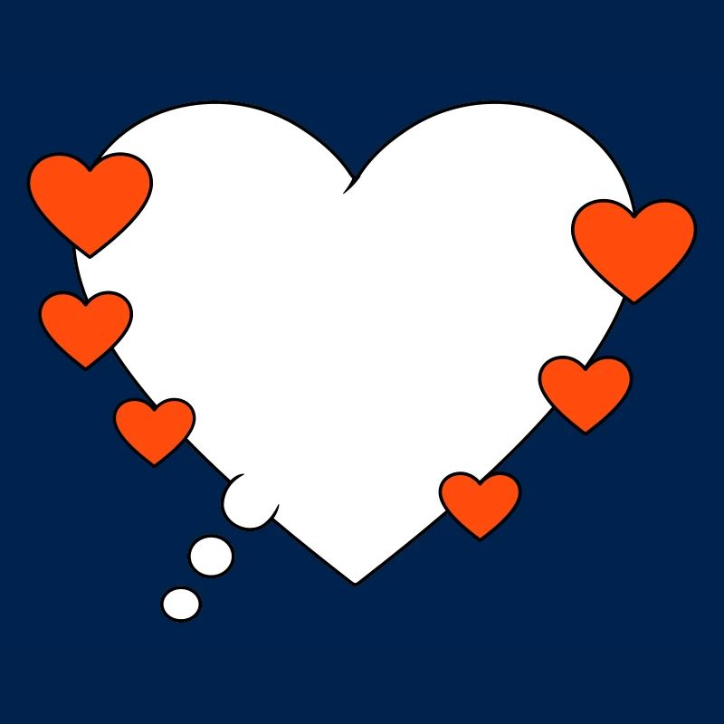 Bulle de pensée avec des cœurs