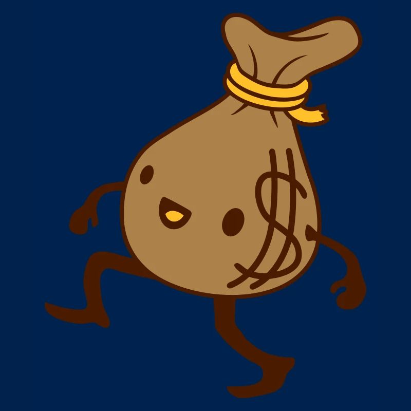 Comic lebendiger Geld Sack