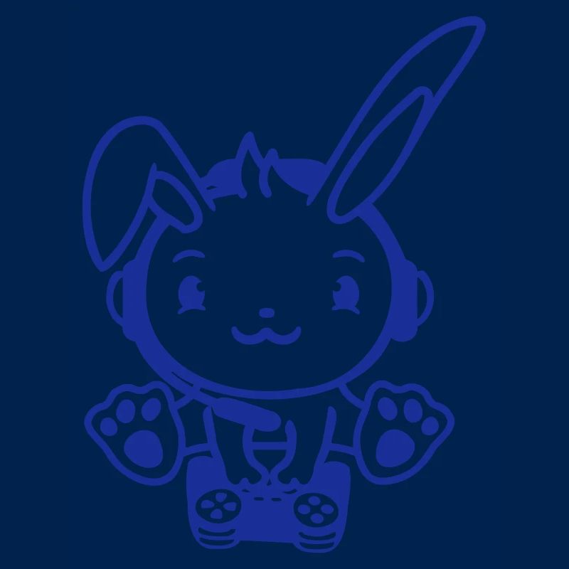 Bunny Playing Controller Console Headset Gamer Nerd