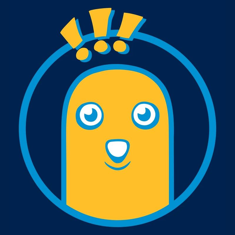 Cute Comic Character (Surprised, Circle)