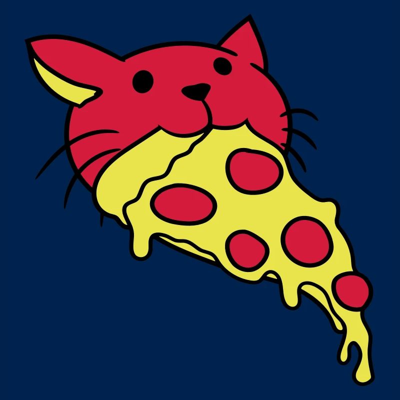 Chat mangeant du salami Pizza Faim Restauration rapide