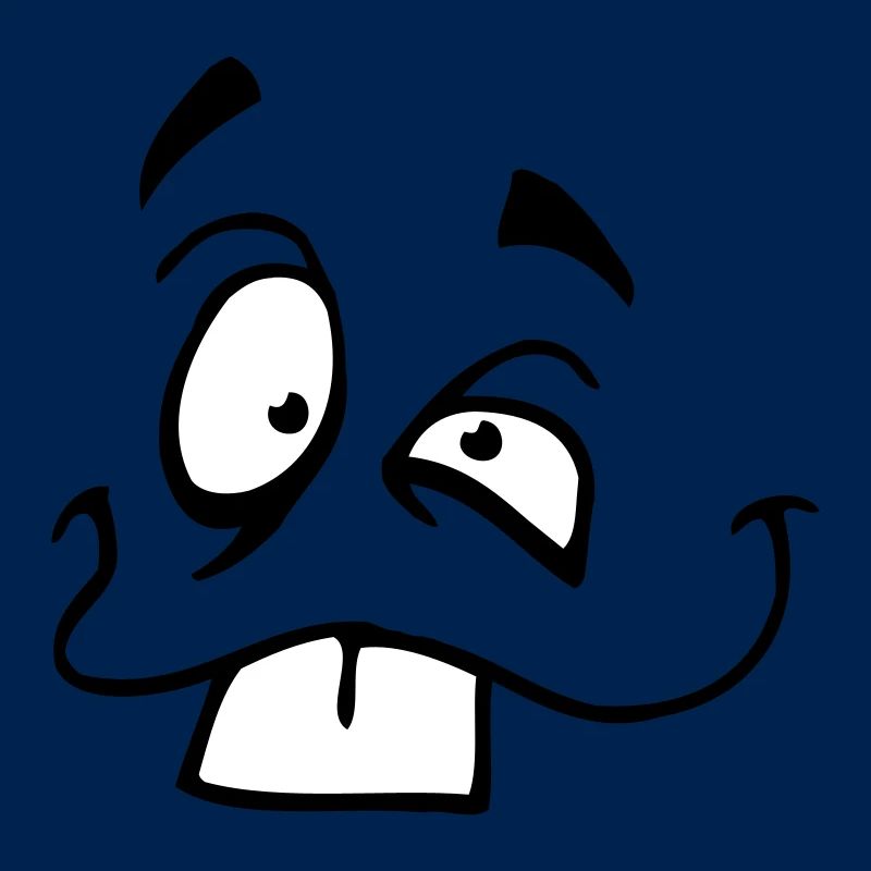 Smiling comic face with big bunny teeth