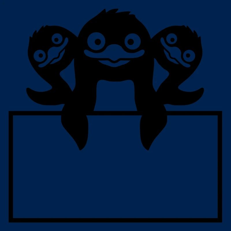 Textfeld 3 Pinguine Schild