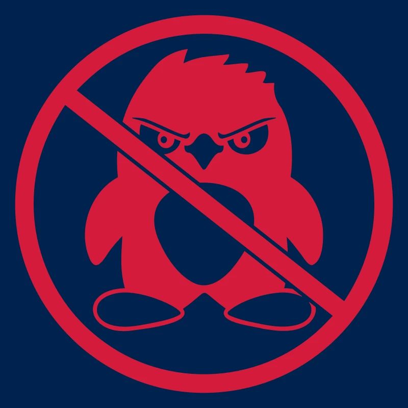 Pas de pingouin maléfique Zone interdite Avis de panneau