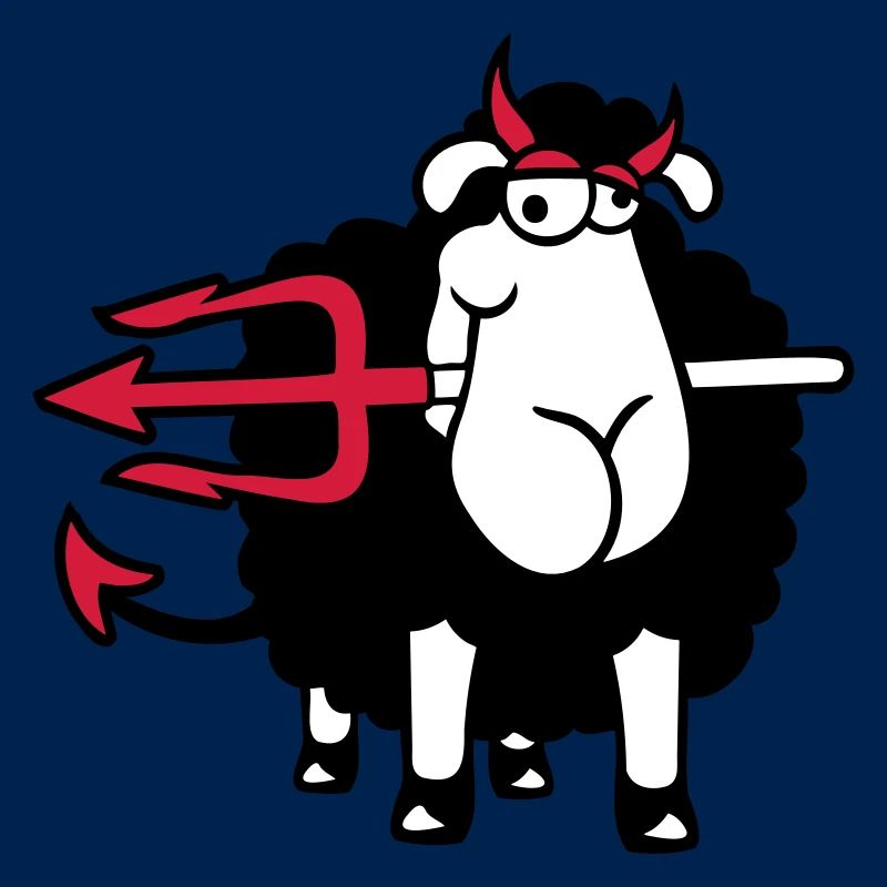 Sheep Devil Satan Hell Evil Trident Horns Cool