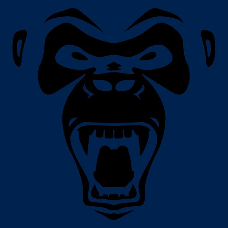 Wild monkey shows teeth