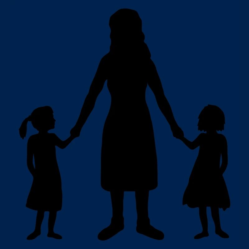 Silhouette 2 Töchter Mutter