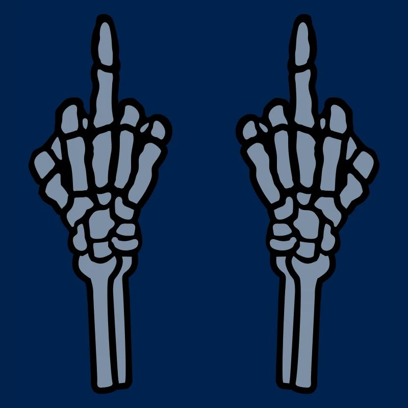 2 hands middle finger bone