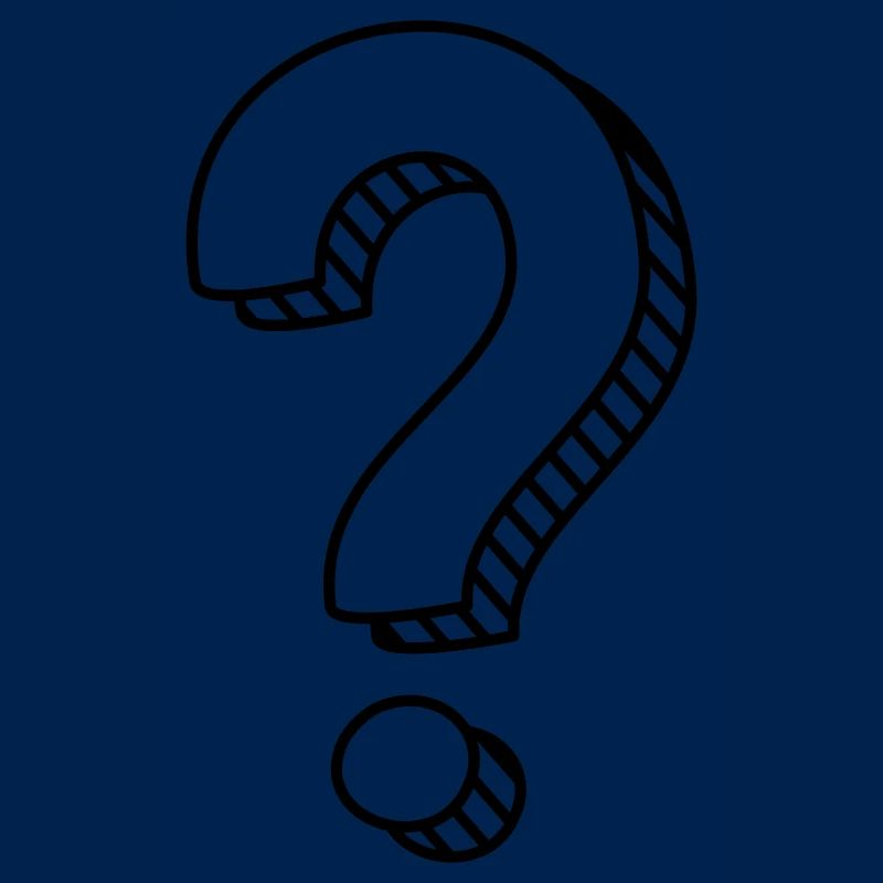 Fragezeichen mit Schatten einfarbig