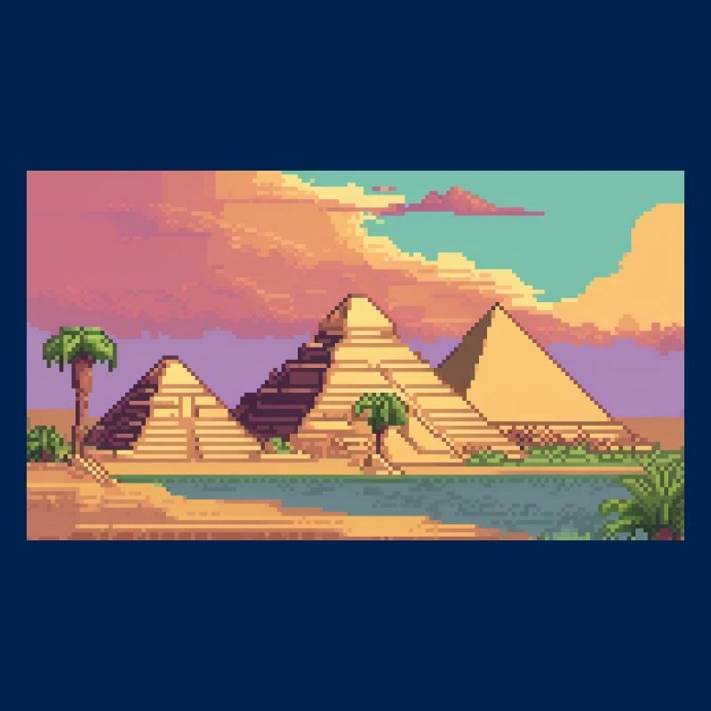 Gizeh, Égypte - Pixel Art