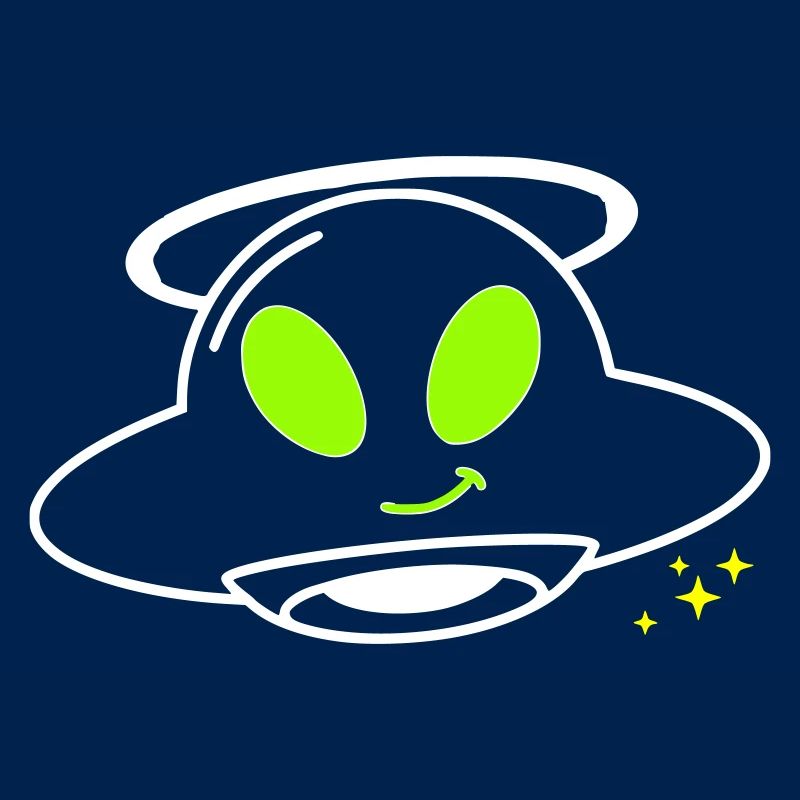Cute Alien UFO Pilot Kawaii Vector