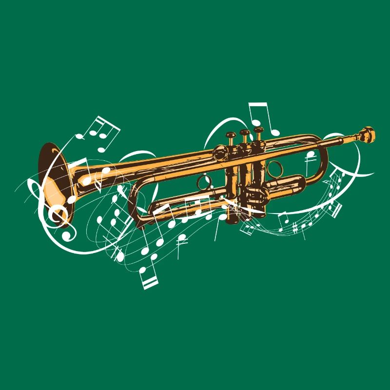 Musique avec trompette comme instrument à vent et notes