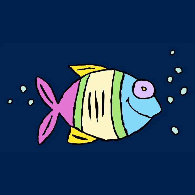 Poisson Cichlide Eau Mer Graffiti Dessin