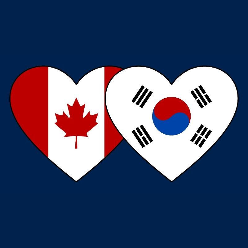 Drapeau du Canada Corée du Sud Coeur
