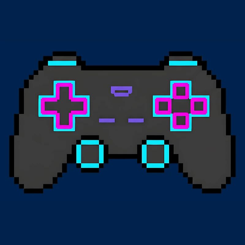 Autocollant Pixel Game Controller Retro 8 Bits Shirt