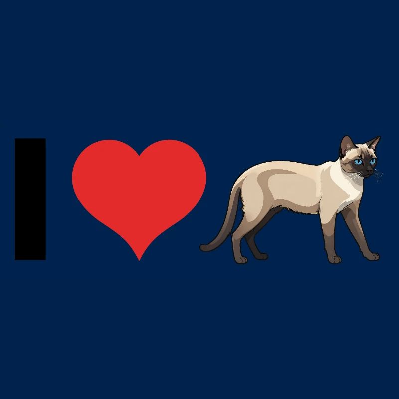 J’adore Siam Cats - Conception de chat mignon