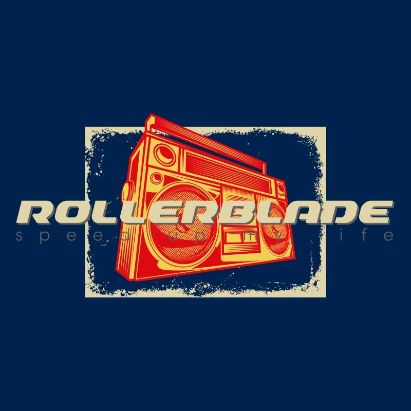 80s ghettoblaster rollerblader