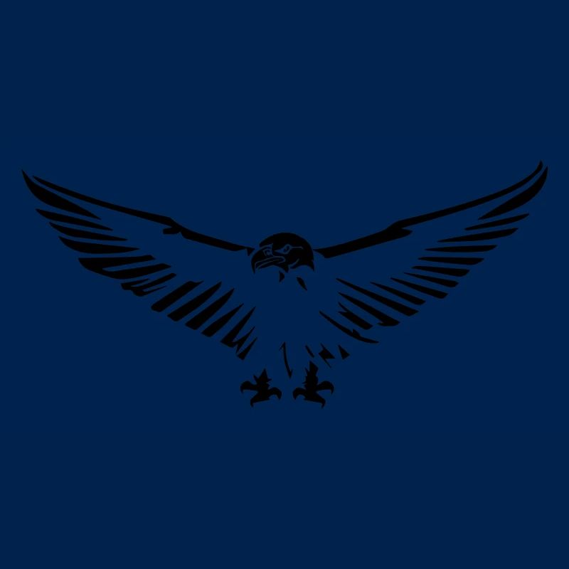 Flying eagle opening its wings stylized simple