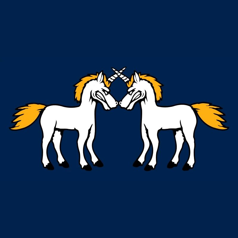 2 Einhörner Kampf Böse Wütend Angriff Duell Team