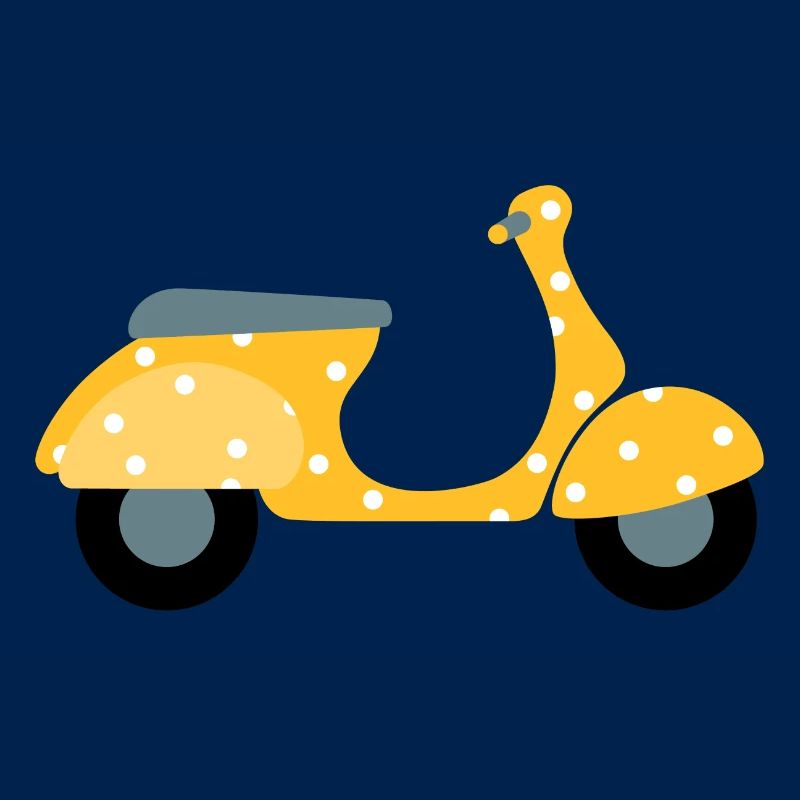 Scooter Dots Yellow Pattern Points Vacances Été Fun