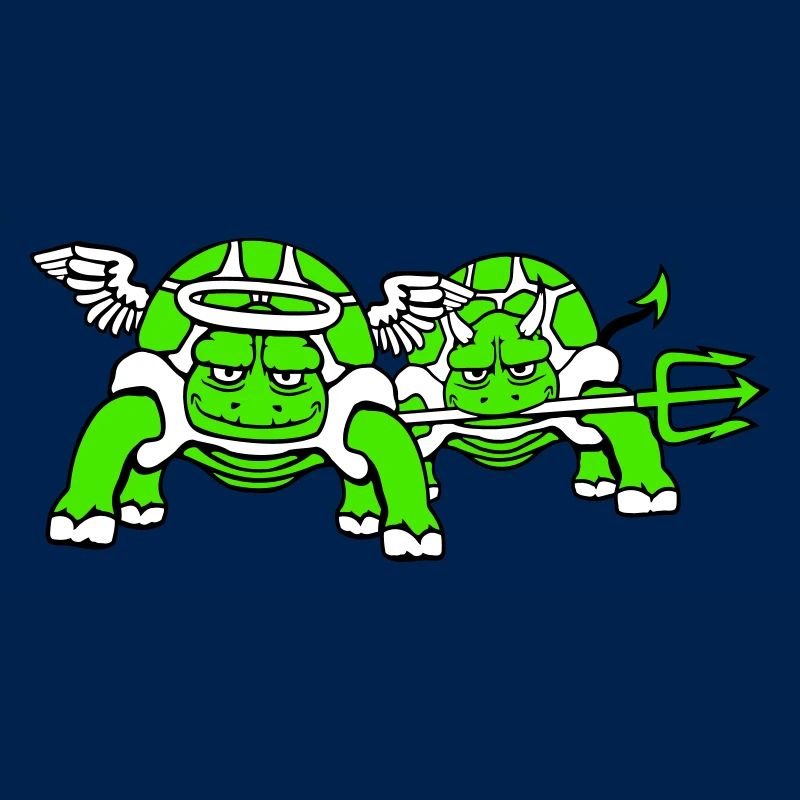 2 Turtles Conscience Team Devil Angel Evil Good