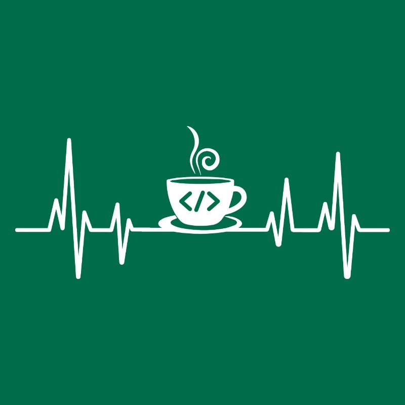 Coffee Coding Heartbeat Coder Developer Nerd Coffe