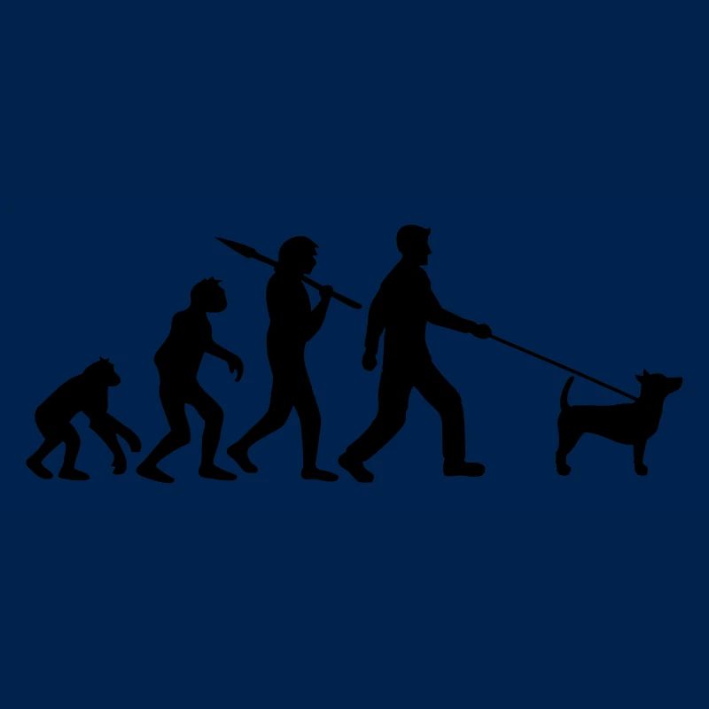 Evolution Gassi gehen Hund Steinzeit Entwicklung C