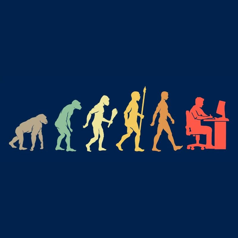 Vintage Computer Grafiker Evolution Geschenkidee