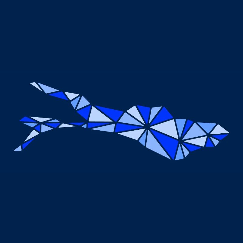 Bodensee | Polygonal | Blau