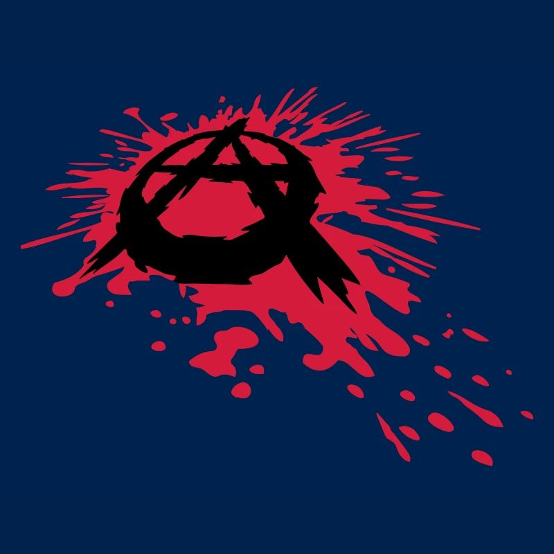 Symbole d'anarchie des éclaboussures de sang