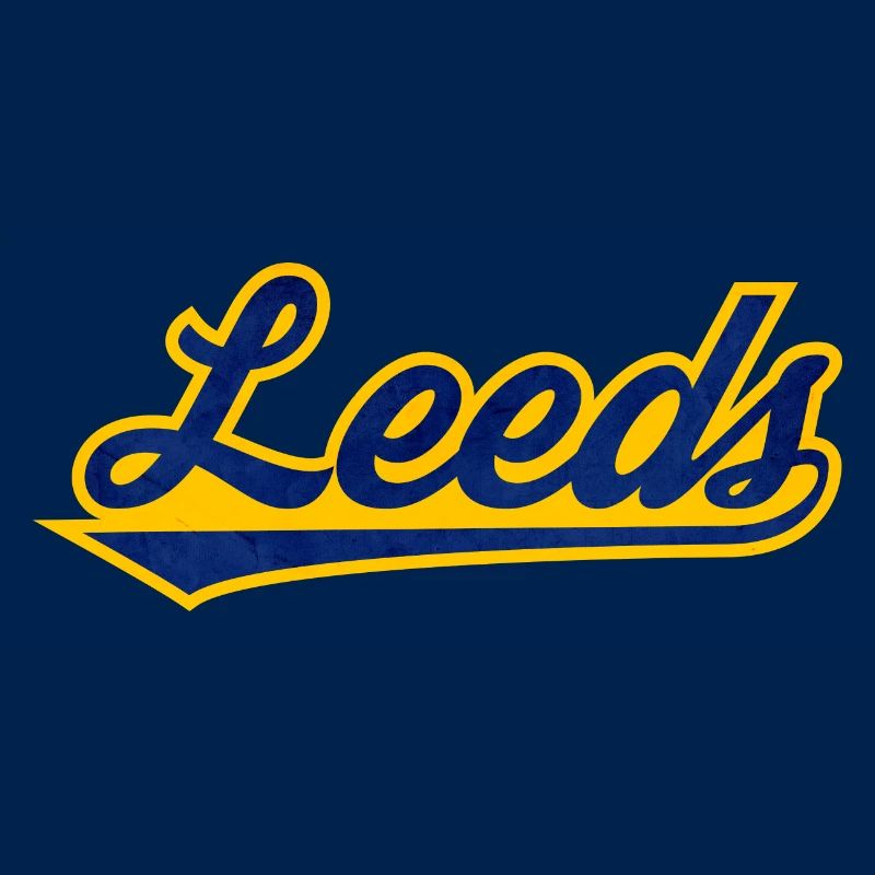 Leeds Script Logo Blau Gelb