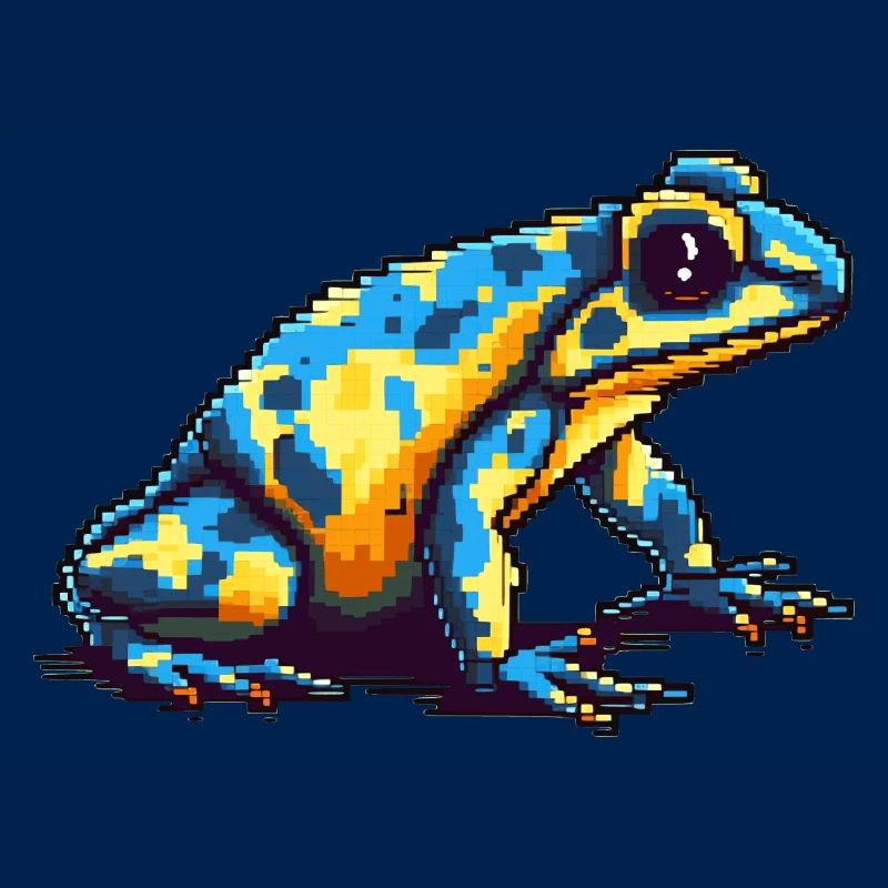 Bunter Pixel 8 Bit Pfeilgiftfrosch