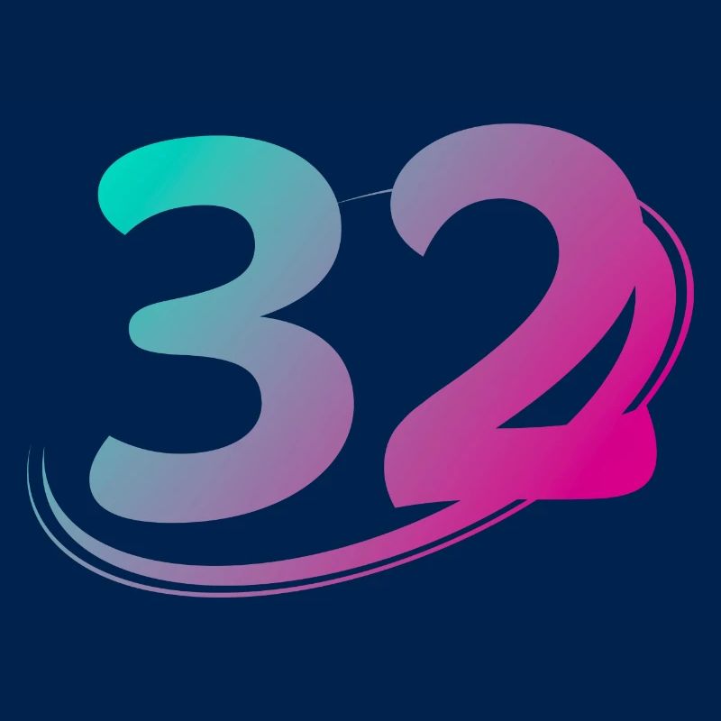 Numéro 32 multicolore