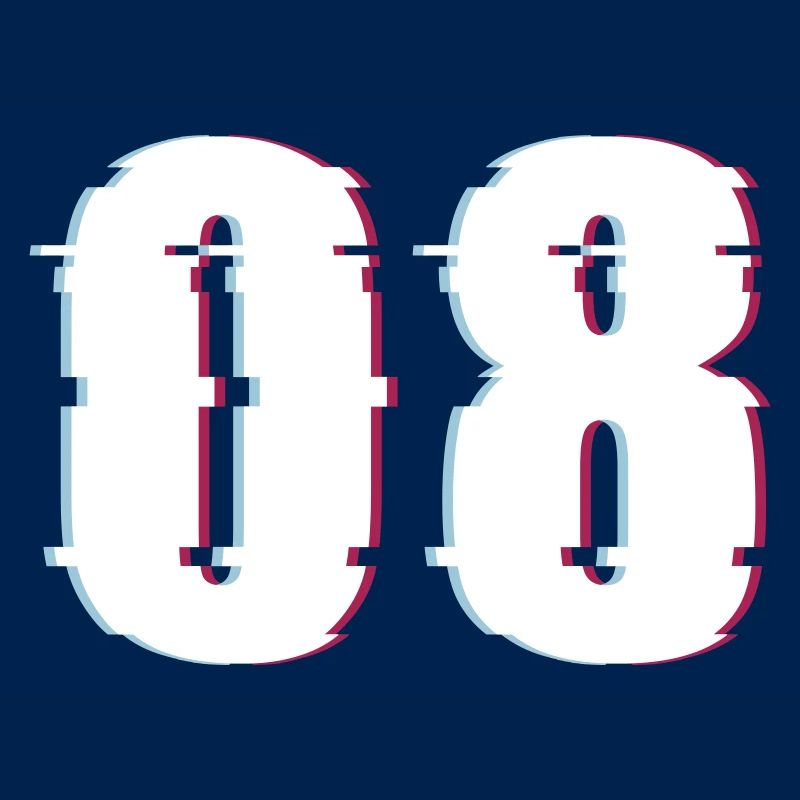 Eight 8 Number 08 Effect Distorted Number